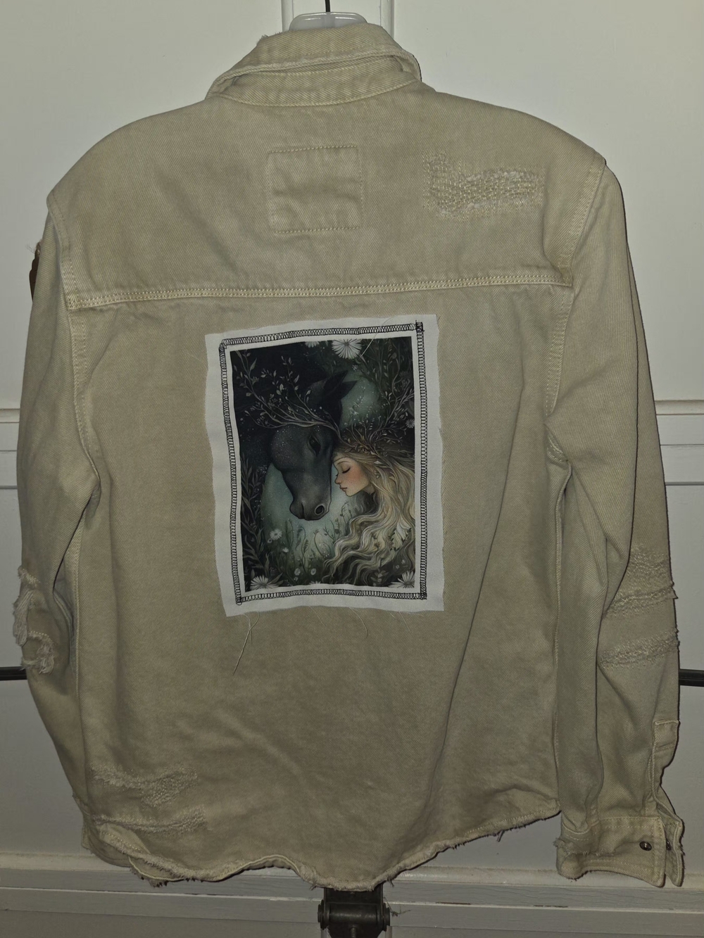 Zara Relaxed Fit Jacket in Beige with Black Label